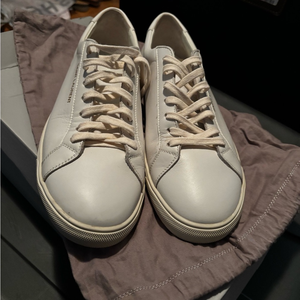 Saint Laurent White Minimalist Sneakers - Picture 2 of 5